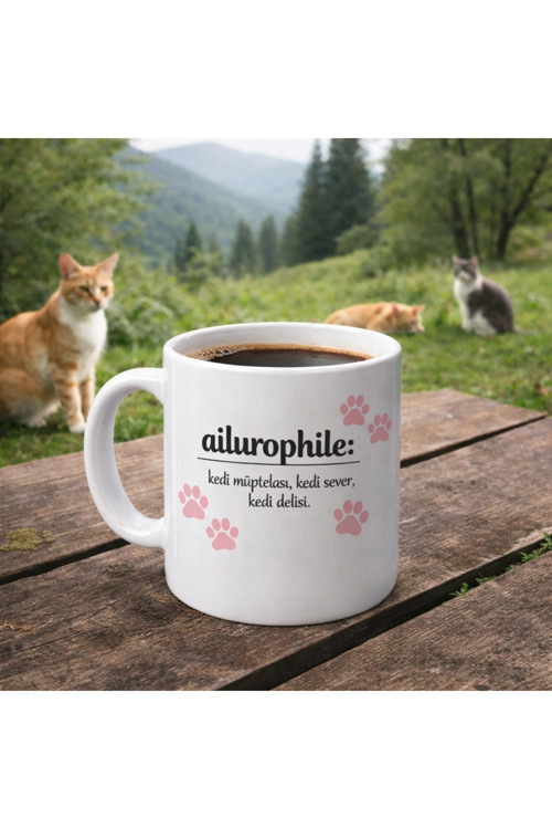 Kedi Baskılı Kupa, Hediye Kupa, Süblimasyon Kedi Baskılı Kupa, Kahve Fincanı, Kupa