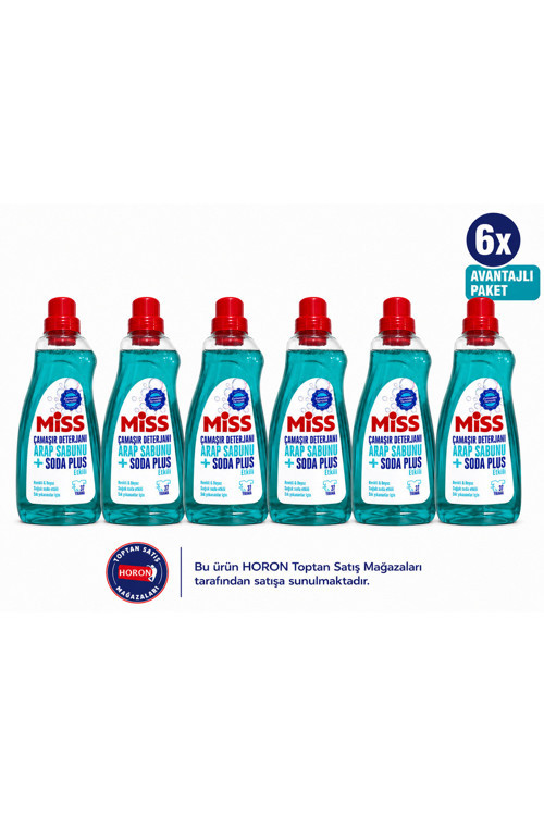 MİSS ÇAMAŞIR DETERJANI ARAP SABUNU ETKİLİ 6 ADET 1500 ML