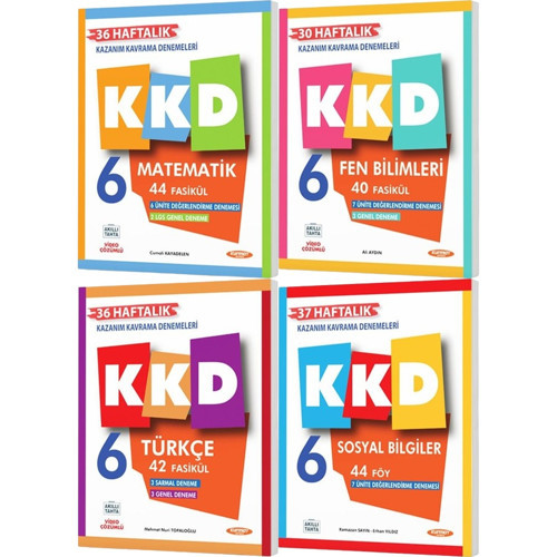 Kurmay 2027 6. Sınıf Matematik + Fen Bilimleri + Türkçe + Sosyal Bilgiler Haftalık Kazanım Kavrama Denemeleri Seti 4 Kit