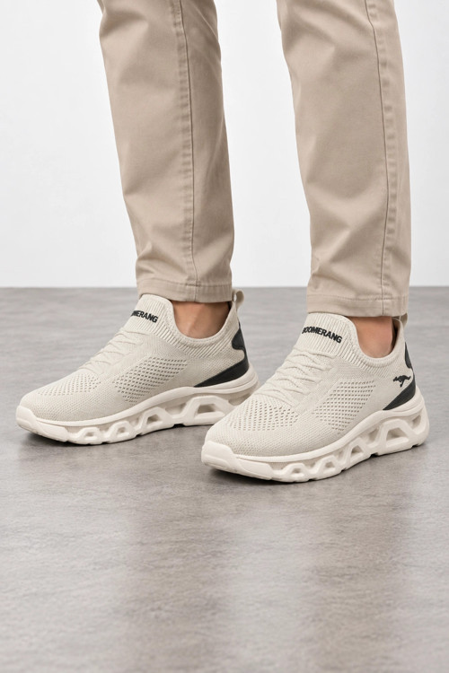 Bonita Erkek Bağcıksız Triko Günlük Sneaker Ayakkabı - Bej