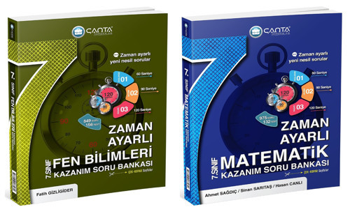Çanta 2027 7. Sınıf Fen Bilimleri + Matematik Zaman Ayarlı Kazanım Soru Bankası Seti 2 Kitap Maarif Model
