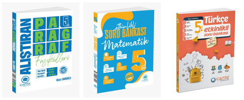 Çanta 2027 5. Sınıf Alıştıran Paragraf Fasikülleri + Matematik + Türkçe Etkinlikli Kazanım Soru Bankası Seti 3 Kitap Maa