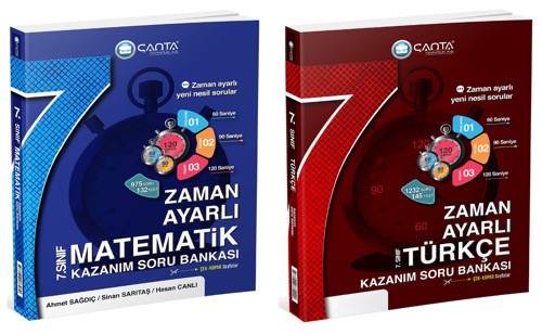Çanta 2027 7. Sınıf Matematik + Türkçe Zaman Ayarlı Kazanım Soru Bankası Seti 2 Kitap Maarif Model