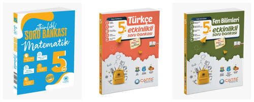 Çanta 2027 5. Sınıf Matematik + Türkçe + Fen Bilimleri Etkinlikli Kazanım Soru Bankası Seti 3 Kitap Maarif Model