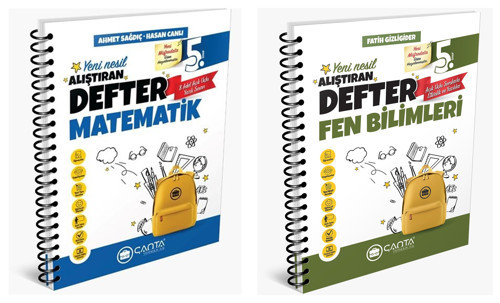 Çanta 2027 5. Sınıf Matematik + Fen Bilimleri Alıştıran Defter Seti 2 Kitap Maarif Model