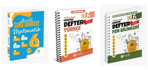 Çanta 2027 6. Sınıf Matematik Etkinlikli Kazanım Soru Bankası + Türkçe + Fen Bilimleri Öğreten Defter Seti 3 Kitap Maari