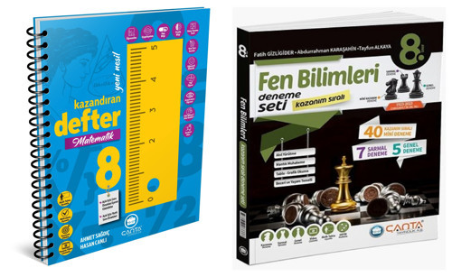 Çanta 2027 8. Sınıf Lgs Matematik Kazandıran Defter + Fen Bilimleri Kazanım Sıralı Deneme Seti 2 Kitap