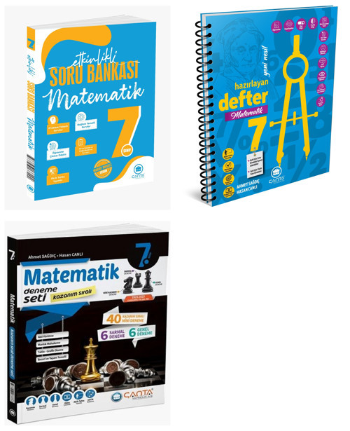 Çanta 2027 7. Sınıf Matematik Etkinlikli Kazanım Soru Bankası + Hazırlayan Defter + Kazanım Sıralı Deneme Seti 3 Kitap M