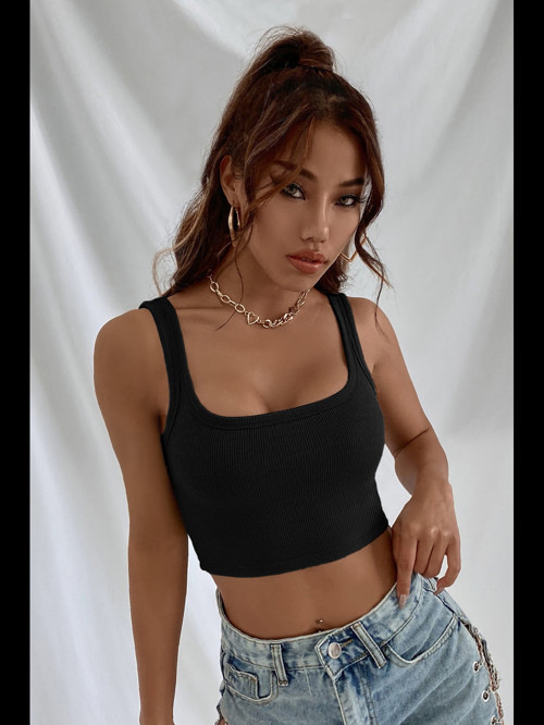 Fantezia Night Kadın Siyah Kalın Askılı Crop Top Büstiyer