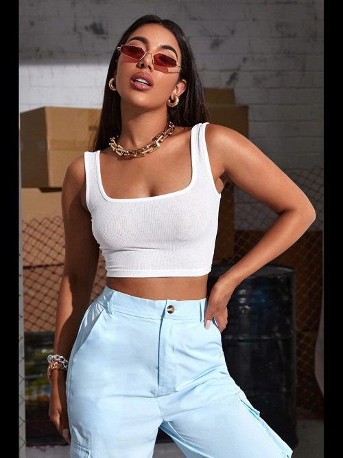 Fantezia Night Kadın Beyaz Kalın Askılı Crop Top Büstiyer