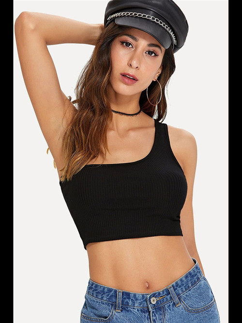 Fantezia Night Kadın Siyah Tek Omuz Crop Büstiyer