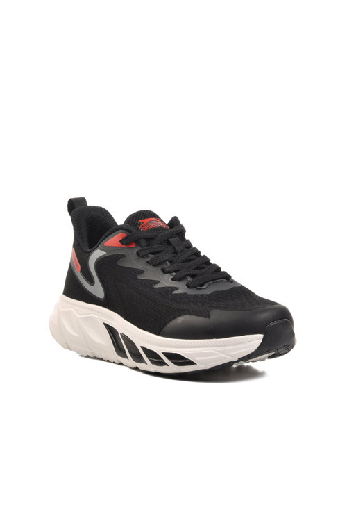 Siyah Bağcıklı Kalın Rahat Tabanlı Fileli Unisex Yürüyüş ve Spor Ayakkabı Sneaker Wiley G