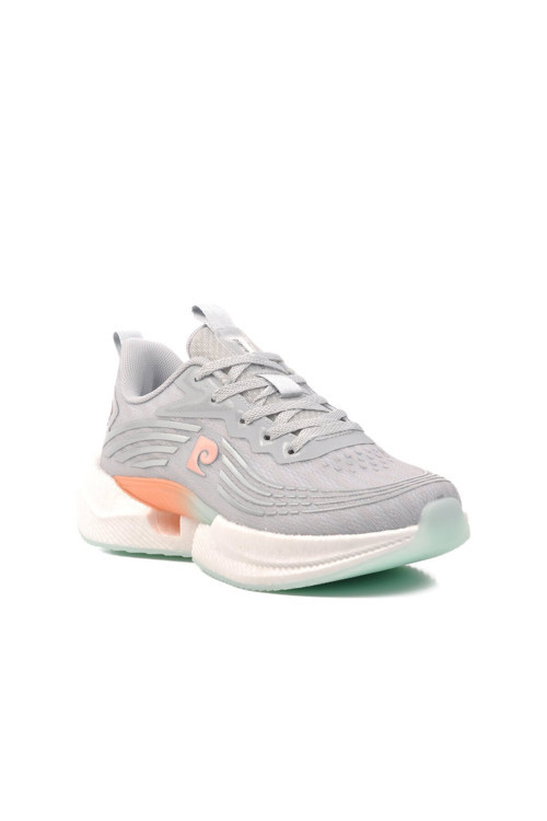 Gri Bağcıklı Rahat Hafif Köpük Tabanlı Kadın Yürüyüş ve Spor Ayakkabı Sneaker 10020 G