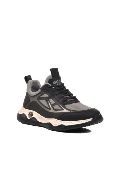 Gri Fileli Hafif Rahat Bağcıklı Erkek Yürüyüş ve Spor Ayakkabı Sneaker