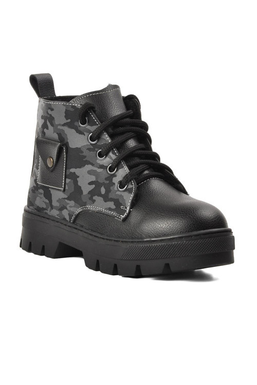 Bağcıklı Fermuarlı Ortopedik Kaymaz Tabanlı Unisex Çocuk Bot