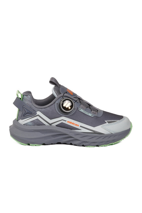 Gri Akıllı Bağcıklı Geniş Kalıp Ortopedik Erkek Çocuk Spor Ayakkabı Sneaker 25001