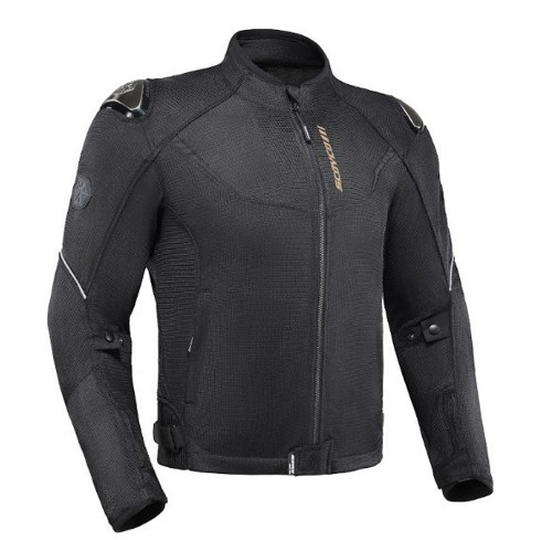 JK194 Motosiklet Montu Yazlık Fileli Dayanıklı Makro Kumaş Motorcu Mont Black