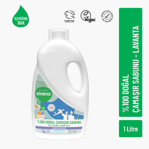 %100 Doğal Çamaşır Sabunu Lavanta Yağlı Kendinden Yumuşatıcılı Bitkisel Deterjan Vegan 1000ml