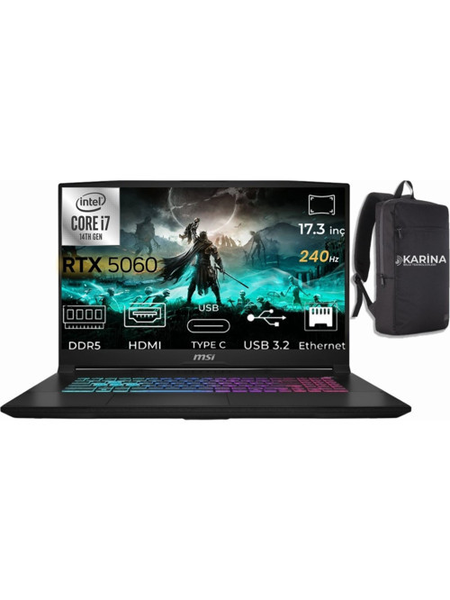Katana 17 HX i7-14650HX B14WFK-248XTR-K25 32GB 2TB RTX5060 8GB W11Pro 17.3" QHD Gaming Laptop & B14WFK248XTRK25