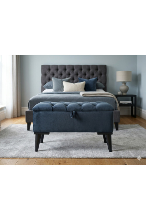 Sandıklı Puf Bench Ayak Ucu Silinebilr Beybifes Kumaş 65/35