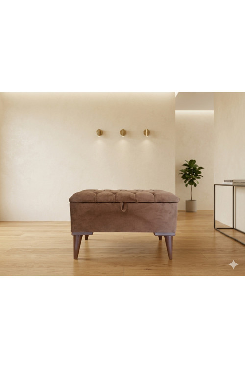 Sandıklı Puf Bench Ayak Ucu Silinebilir Beybifes Kumaş 65/35