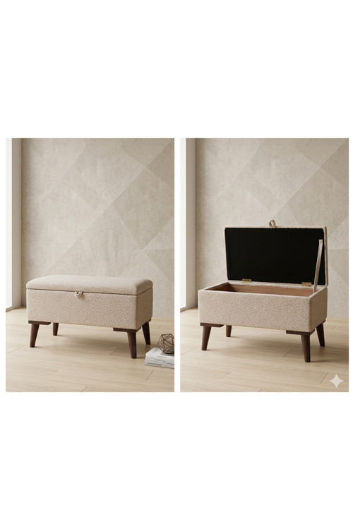 Sandıklı Puf Bench Ayak Ucu Silinebilir Tedyy Kumaş 65/35
