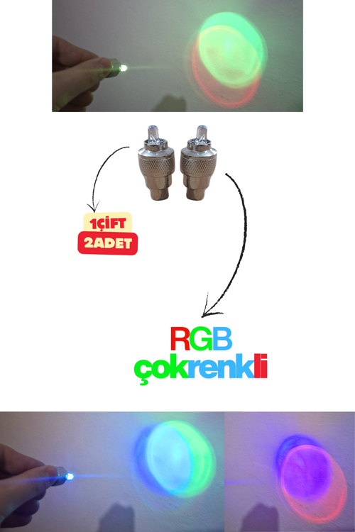 LED Işıklı Tekerlek Mini Sibop Lambası Kapı Pencere Mini Fener İkaz Led Araba Motor 1 Çift (2 Adet)