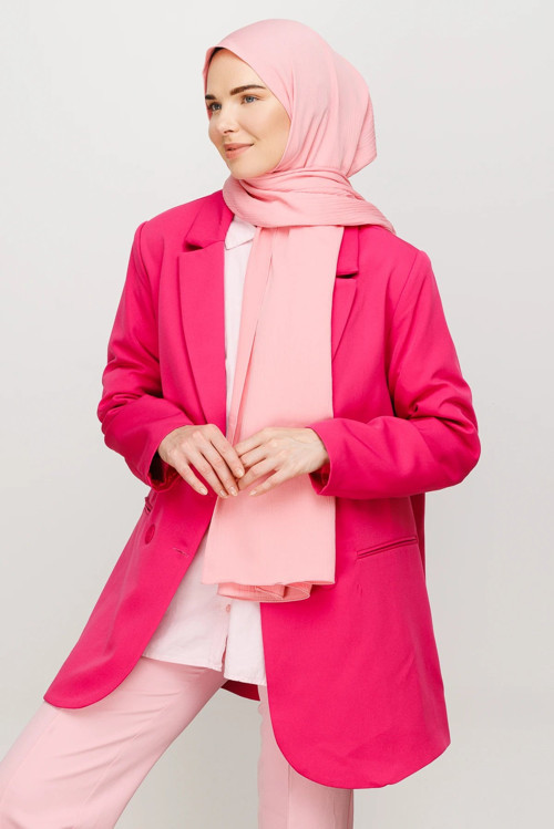 Krinkıl Medine İpeği Şal Pembe
