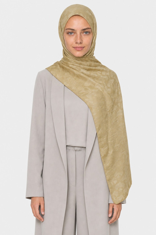 Fern Desen Ayrobin Jakar Şal Sarı