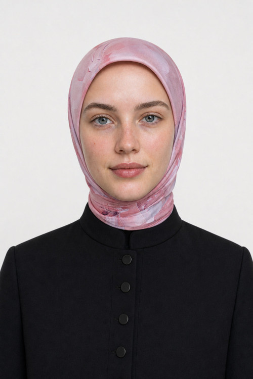 Garden Desen Organik Eşarp Pembe