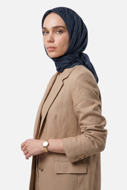 Dune Desen Ayrobin Jakar Eşarp Antrasit