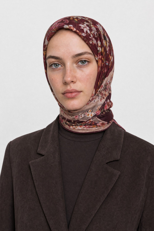 Orlienne Desen Organik Eşarp Mürdüm