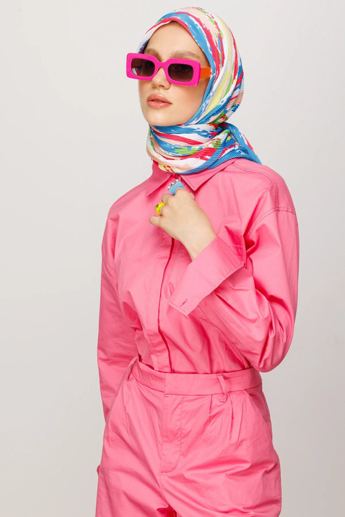 Batik Desen Pilise Eşarp Bebek Mavisi