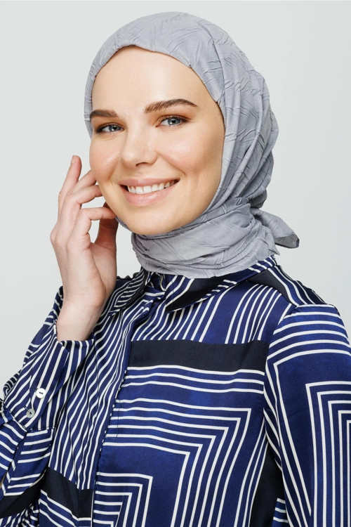 Piliseli Bambu Eşarp Gümüş