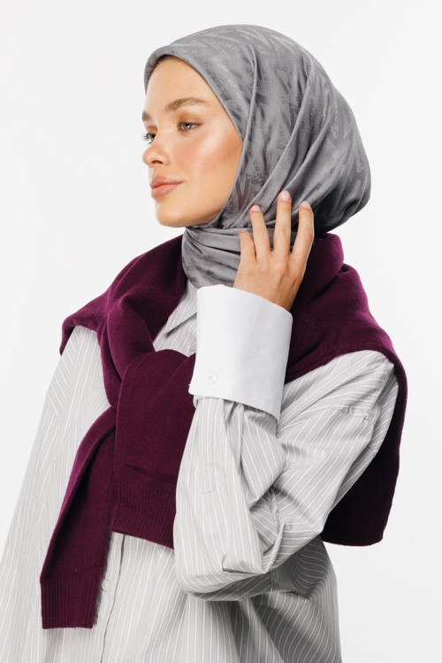Luxury Jakar Eşarp Gri