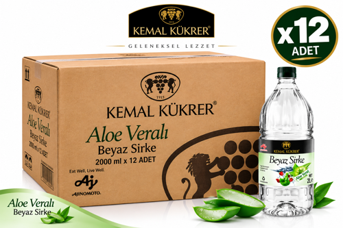 Aloe Veralı Beyaz Sirke 2 lt / 12 Adet