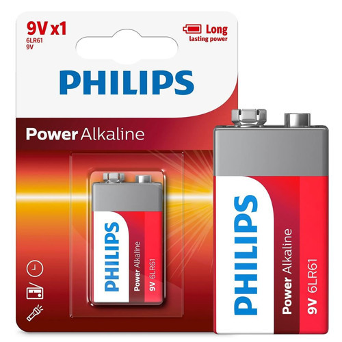 Philips 6LR61-P1B 9 Volt Power Alkalin Pil (Tekli) Kod:26527