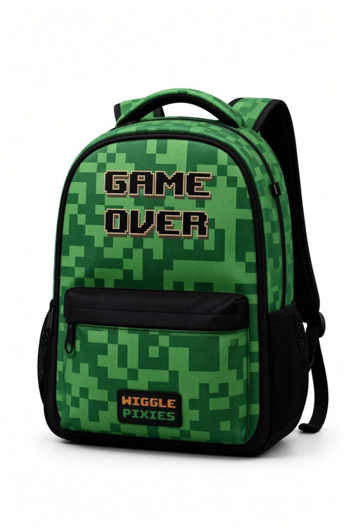 Minecraft 3772 Creeper Okul Çantası Çift Gözlü 41,5 cm Tablet Bölmeli Ergonomik Su İtici Sırt Çanta