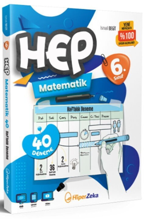 6. Sınıf Haftalık HEP Matematik 40 Deneme Hiper Zeka