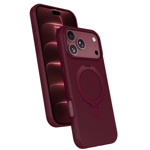 Newface Apple İphone 18 Pro Max Regal Magsafe Standlı Kapak - Bordo