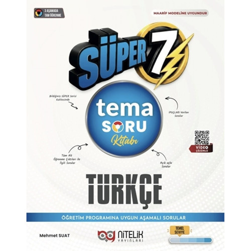 Nitelik 7.Sınıf Tema Türkçe Süper Soru Kitabı Maarif Model