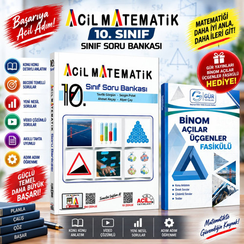 ACİL YAYINLARI 2027 MAARİF MODEL 10.SINIF KONU ÖZETLİ SORU BANKASI-GÜR YAYINLARI BİNOM AÇILAR ÜÇGENLER FASİKÜLÜ HEDİYELİ!!