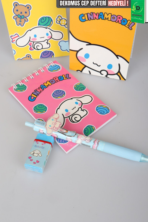 Sweet Bow Collection Lisanslı Stickerlı A7 Bloknot,Uçlu Kalem ve Silgi Seti