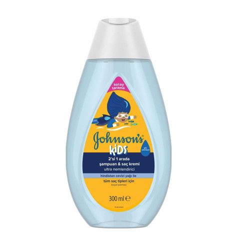 Johnson's Kids 2'si 1 Arada Ultra Nemlendirici Şampuan ve Saç Kremi 300 ml