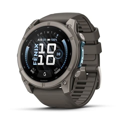 Fenix 9 51mm Titanyum Çakıl Grisi Silikon Kayışlı