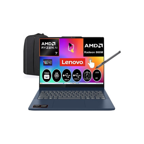 Ideapad 5 2-In-1 Amd Ryzen Aı 7 350 16GB Ram 512GB SSD Windows 11 Pro 14" Taşınabilir Bilgisayar 83KT004STR + Snertech Ç