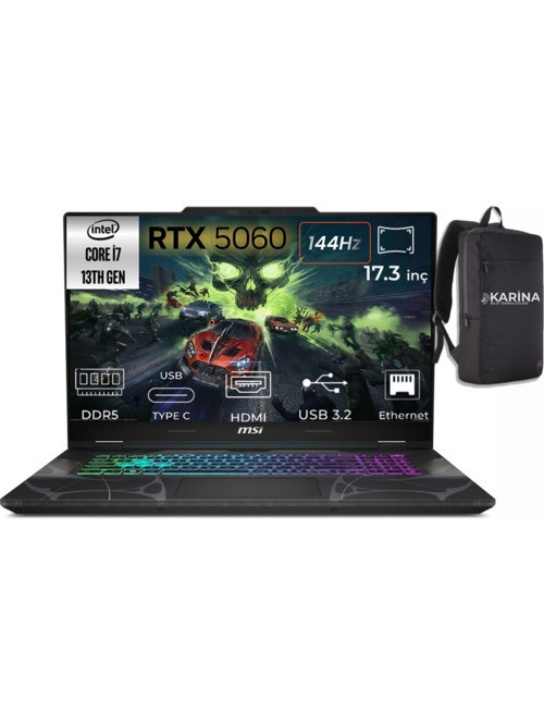 CYBORG 17 Intel Core i7 13620H B13WFKG-091XTR-K30 24GB 4TB RTX5060 W11Pro 17.3" FHD 144Hz Taşınabilir Bilgisayar & B13WFKG091XTRK30