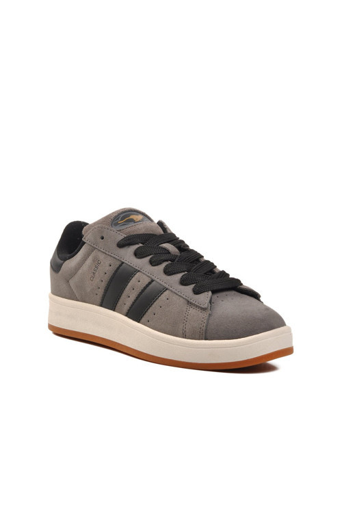 Siyah-Beyaz-Füme Hafızalı Rahat Taban Bağcıklı Unisex Spor Ayakkabı Sneaker World M
