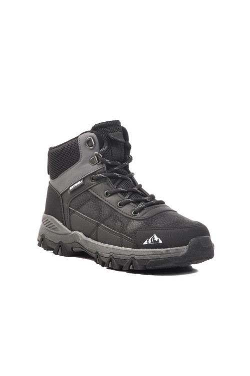 Siyah Bağcıklı Kaymaz Tabanlı Unisex Outdoor Trekking Bot Alfa-25K G