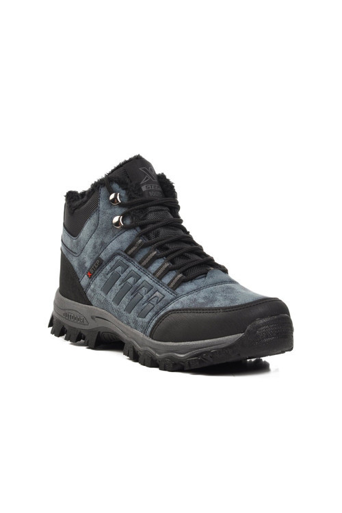 Lacivert Bağcıklı Fermuarlı Kaymaz Tabanlı Erkek Outdoor Trekking Bot X6 M